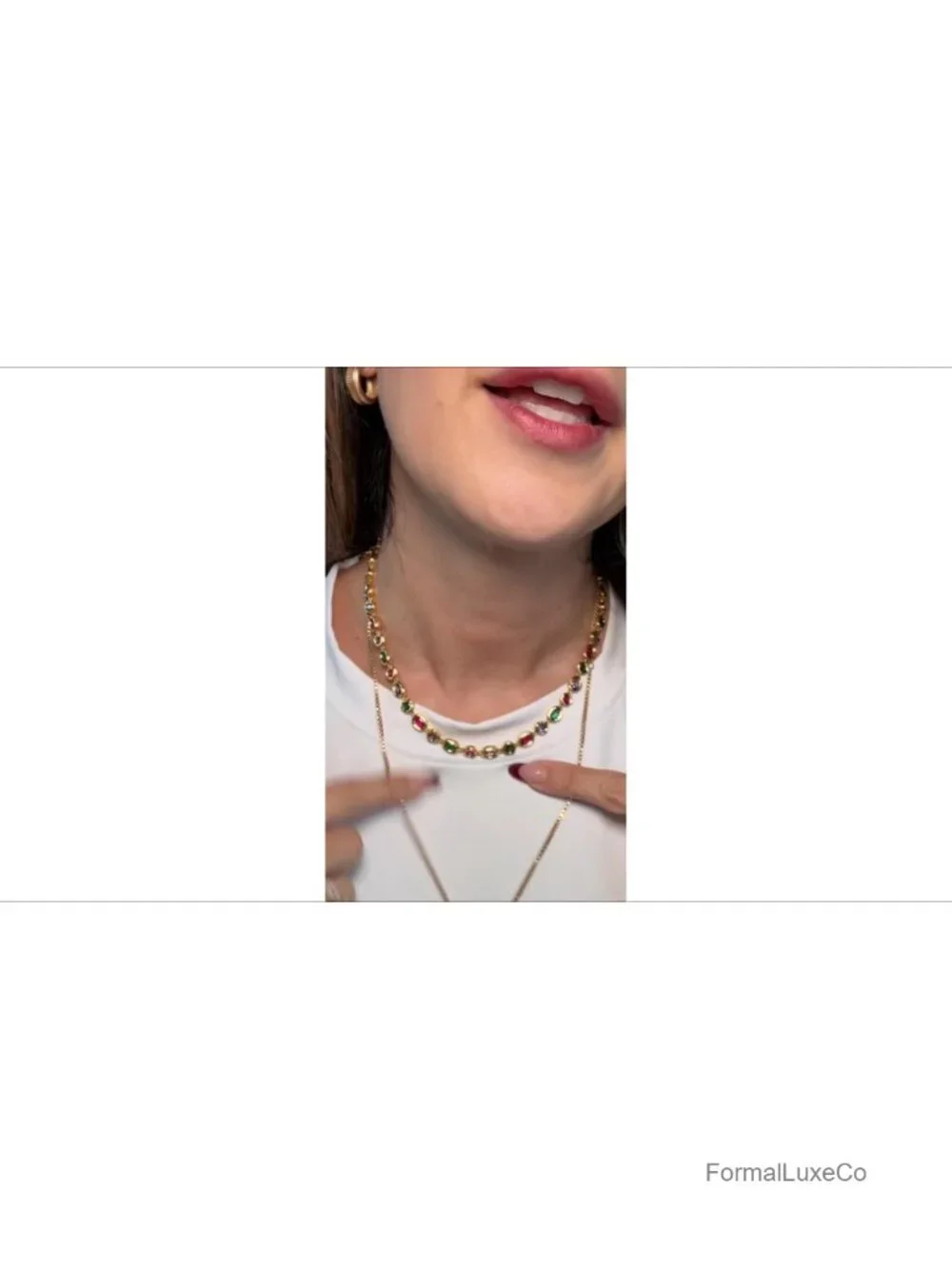 18K Gold Plated Multicolor Gemstone Statement Necklace for Women